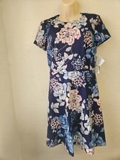 Eliza J Women's Blue Floral Dress Size 4 Midi NWT