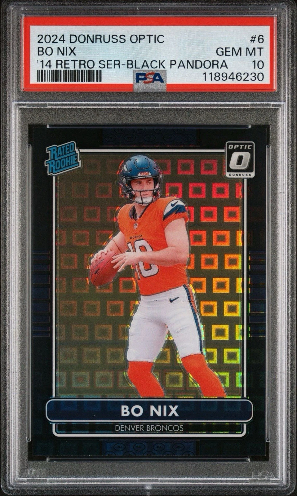 Bo Nix Panini Donruss Optic 2014 Retro Series #6 Black Pandora