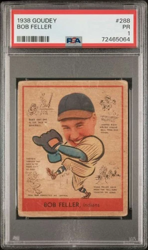 1938 Goudey R323 Heads Up #288 Bob Feller PSA 1 Indians  (5064)