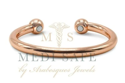 ARABESQUES JEWELS TOP QUALITY PURE SHINY COPPER MAGNETIC BANGLE/BRACELET/ PAIN RELIEF/MENS/LADIES