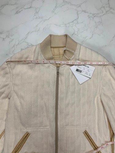 Helmut Lang Men's Quilted Bomber Jacket Ivory Size XS NWT Fleece Silk Lining - Picture 10 of 16