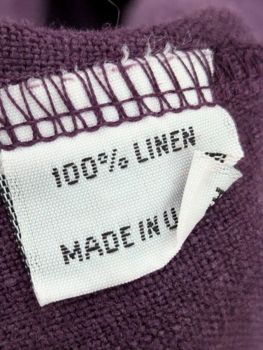 Bryn Walker Anouk Rioja Purple Lagenlook Linen Shawl Collar Tunic Jacket Sz L - Picture 8 of 12