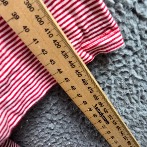 My Size Womens T-Shirt Top Plus Size L Red White Stripe Stretch Knit 3/4 Sleeve - Picture 7 of 14