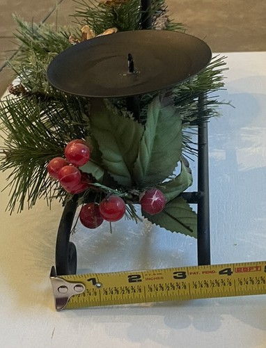 Collections Inc Black Iron Triple Pillar Candle Holder Holiday Centerpiece - Picture 9 of 10
