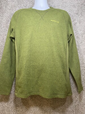 Merrell Mens Medium Olive Green Crewneck Pullover Sweater Long