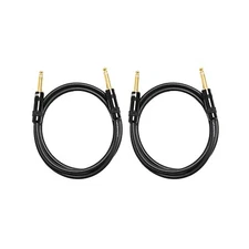 2 Pack Audio2000's C09006p2 6 Ft 1/4" TS to TS Patch Cable