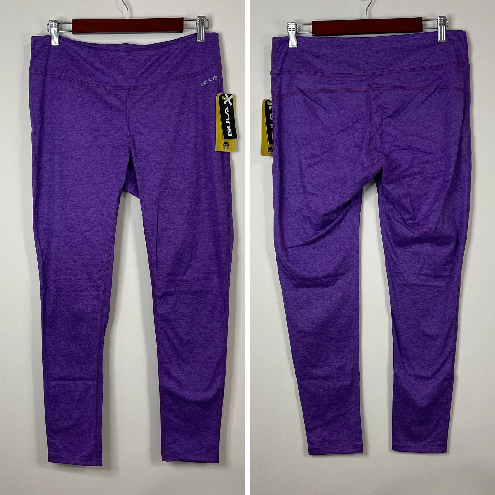 NWT BULA Thermal Pants Leggings Size L Purple Base Layer Lightweight Mid Rise