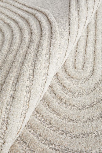 Wrenly Beige Contemporary Curves Modern Floor Rug Runner - 3 Sizes - Picture 8 of 8