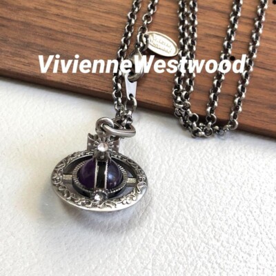 アクセサリー NEW SMALL ORB PENDANT DARK INDIGO Vivienne Westwood Necklace Small Orb Silver x Blue w