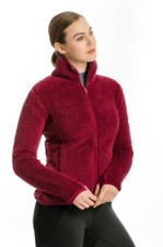 Horseware Ladies Cardi Cosy Fleece - Spiced Berry - X Large - Red Coat Jumper