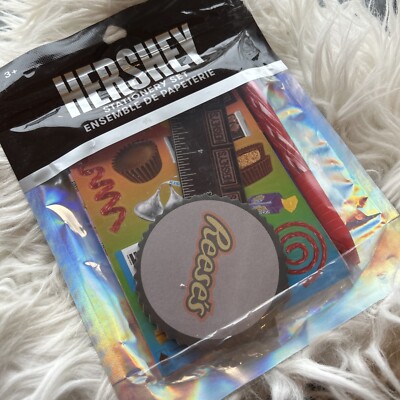 Hershey Schreibwaren Set Notizblock Lineal Stift Radierer Claires