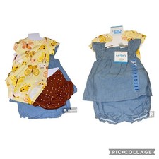 Carter's Baby Girl's 4-Piece Mix  Match Tops and Diaper Cover Sets 6-9M New