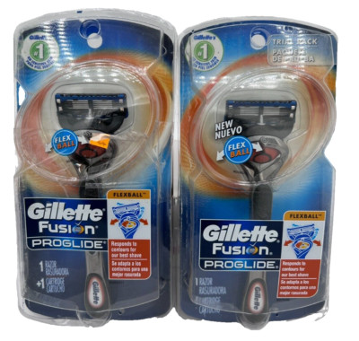 Gillette Fusion Proglide - 1 Razor w/ 1 Cartridge-DAMAGED PACKAGE (2 PACK).