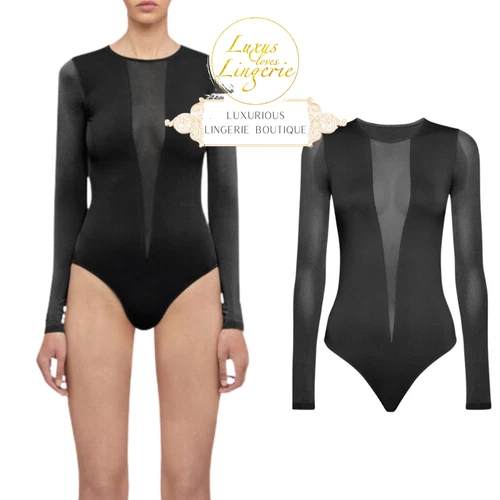 VENUS STRING BODY by Wolford soft pewter Transparent Mesh Einsätze Design soft p