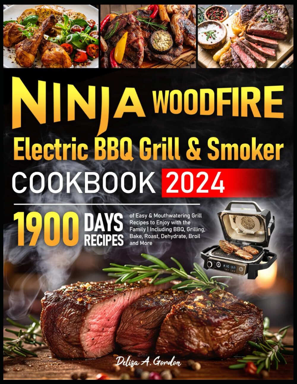 Ninja Woodfire Electric BBQ Grill Smoker Cookbook 2024 with 1900 Days of Easy Mouthwatering Recipes-image