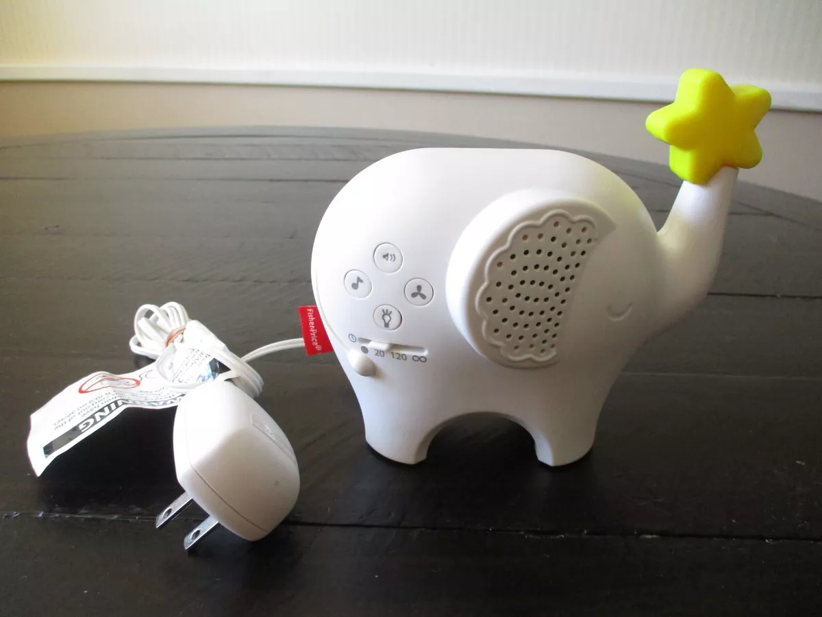 Fisher Price Music Lights Elephant White Noise Baby Room Sleep Soother MINT