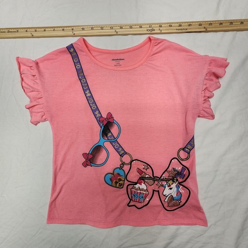 Nickelodeon Girls L 10/12 Shirt Pink Sash Bow Unicorn Dog Sunglasses Cupcake - Picture 9 of 10