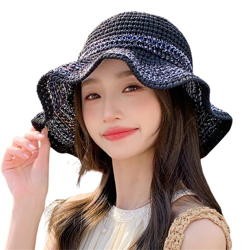 Women Sun Hat Folding Knitted Fisherman's Hat Outdoor Summer Beach Hat - Picture 21 of 22