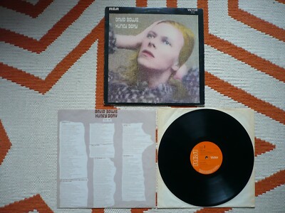 David Bowie Hunky Dory Vinyl UK 1971 RCA Victor 4E/3E 1972 Press LP & Insert