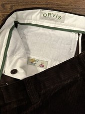 Orvis Pants Mens Corduroy 36 Brown Brisbane Moss Cord Trousers Stretch 36x28