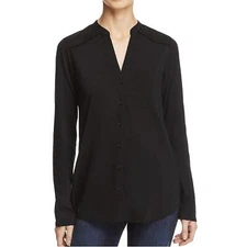 Splendid Mixed Media Famous Shirt in Black-Size Medium