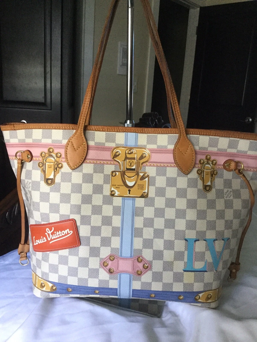 Louis Vuitton Neo Neverfull Damier Azur GM Beige Lining in Canvas