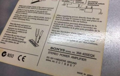 Sony XM-405EQX 5/4/3 Channel amplifier Shipping from Japan | eBay