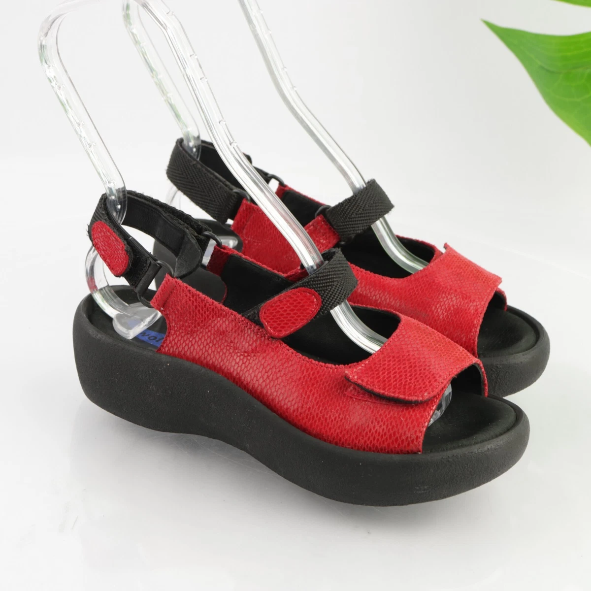 Wolky Women s Jewel Sandal Size 37 6 Adjustable Red Leather