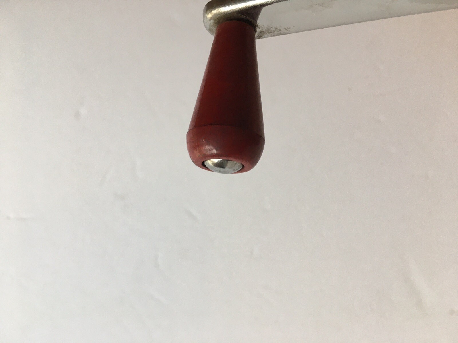 Vintage SwingAway Red Wood Handle Wall Mount Manual Can Opener Mid