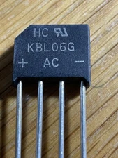 A lot of SIX (6) Full wave bridge rectifier HC  KBL06G, 4 A, 600 V.