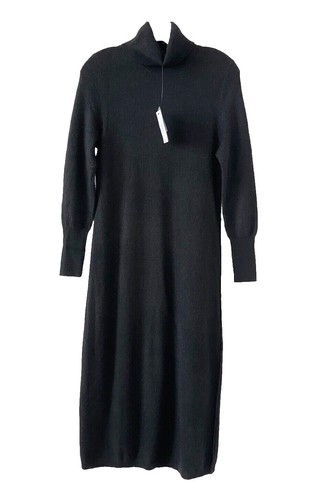 NWT AQUA CAPSULE Bloomingdales Long Sleeve Black Dress Size M | eBay