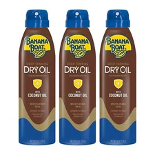 Banana Boat Protective Dry Oil Clear Sunscreen Spray, SPF 4 - Pack of 3