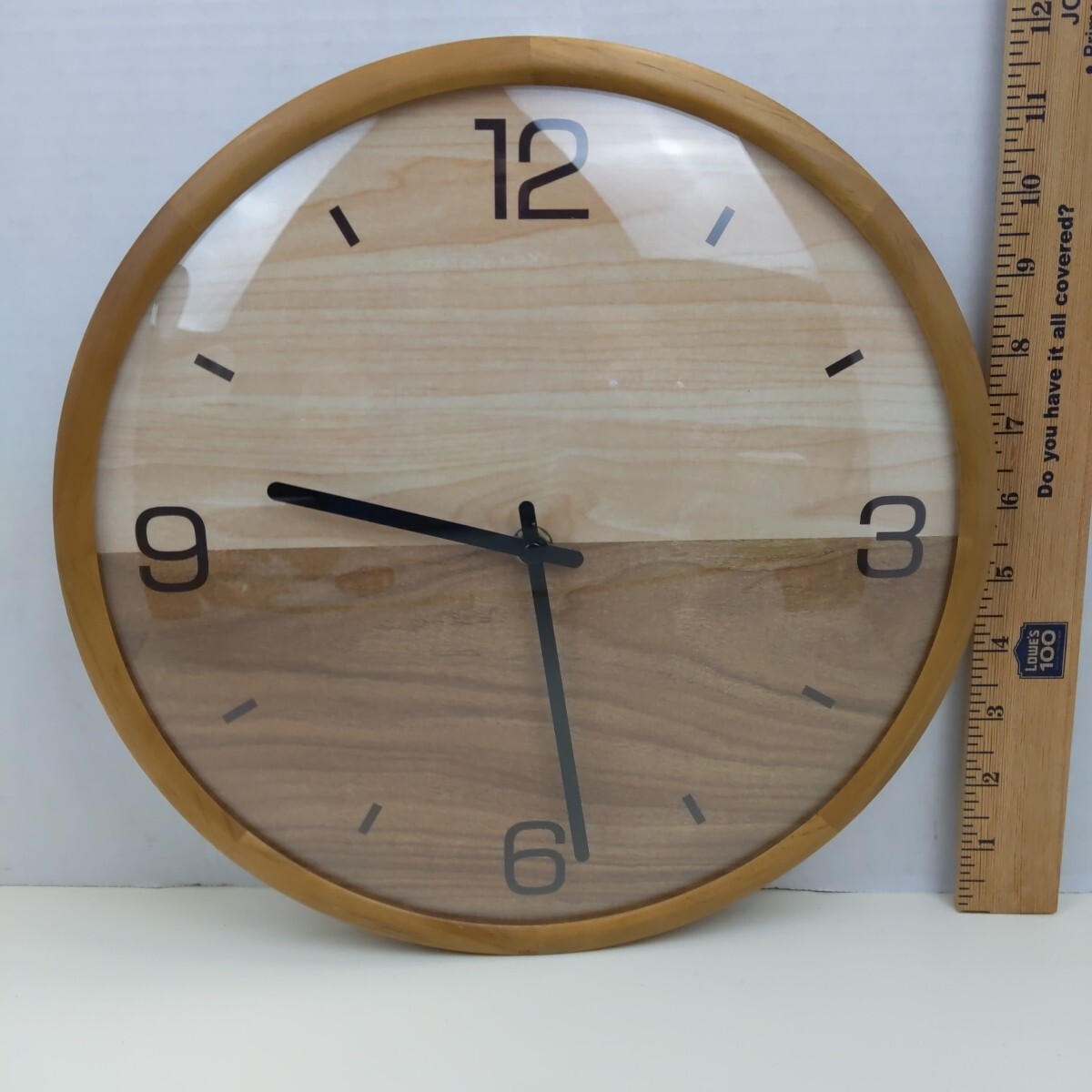 Driini Modern Wood Wall Clock Minimalist Silent NonTicking L