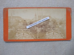 1870s SV Birds Eye View of MONTREAL Quebec CANADA Victoria Square by J.G. Parks