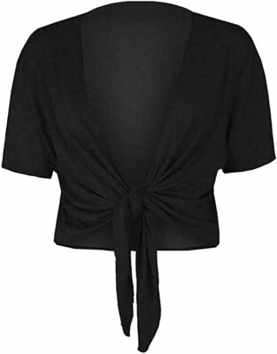 TRAUMHAFTER BOLERO IN SCHWARZ MIT WELLENSAUM IM SUPER DESIGN GR.48/50 NEU (5603)