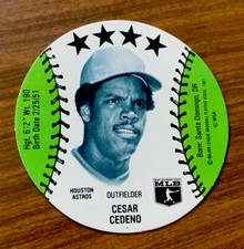 1981 MSA Mini Discs RARE SAMPLE # 8 Cesar Cedeno, Houston Astros