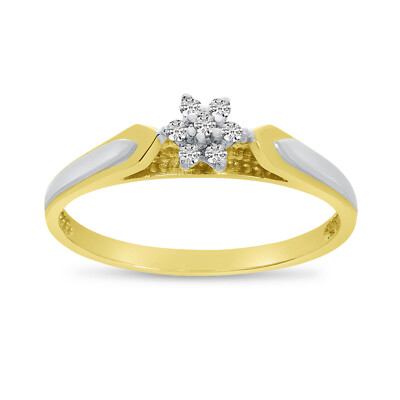 Cluster-Ring 10 Karat Gelbgold Diamant