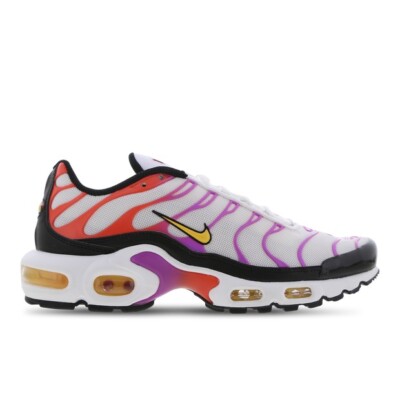 white pink and lime green air max plus