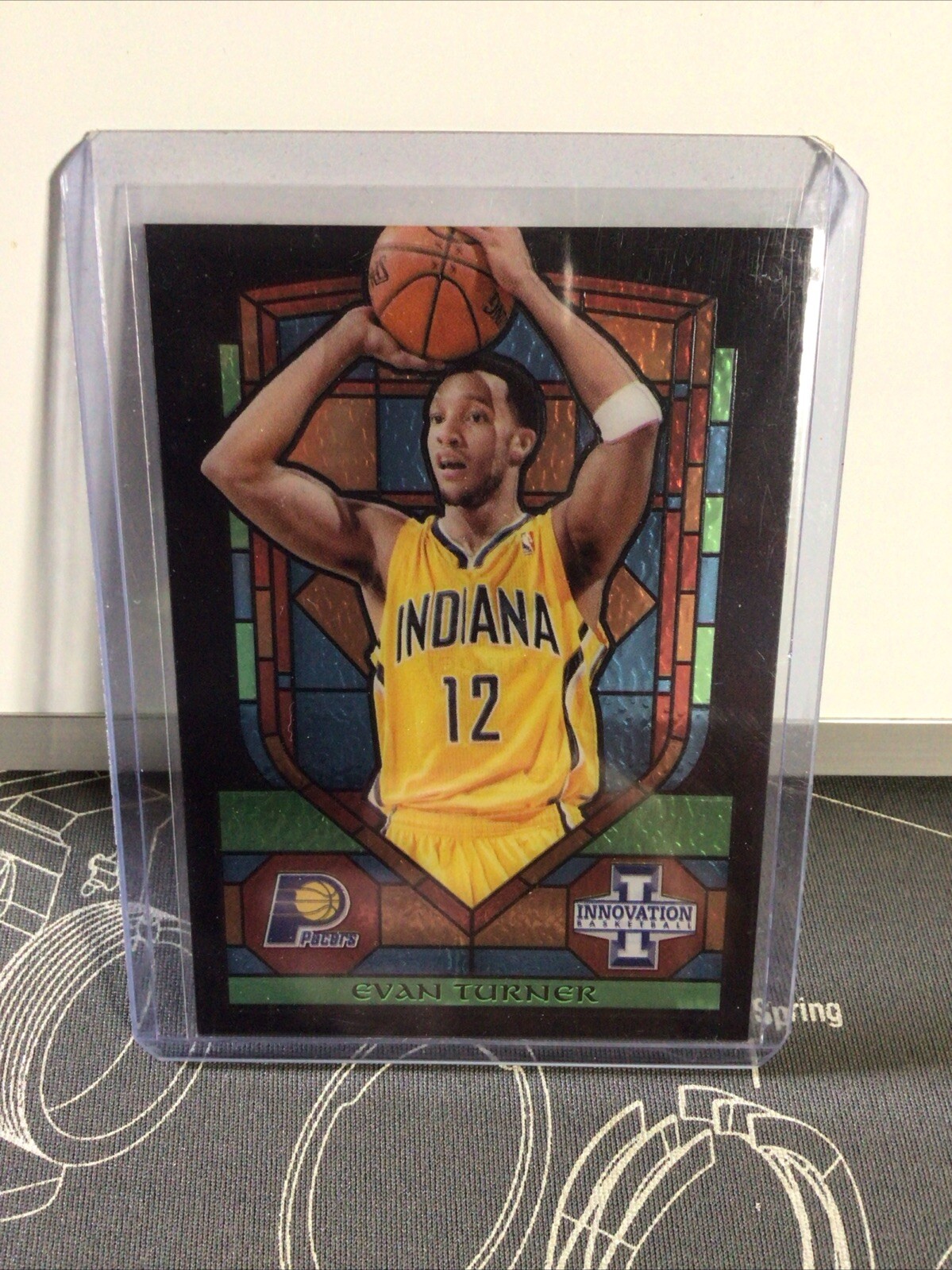 13/14 INNOVATION PACERS EVAN TURNER STAINED GLASS INSERT CARD #7