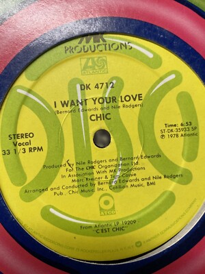 Chic - I Want Your Love / (Funny) Bone (12'', Single) 1982 Very Good Plus