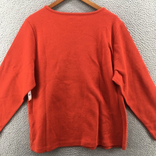 Studio Works Long Sleeve Top Womens 2X Plus Red Orange Embroidered Floral NEW - Picture 9 of 18