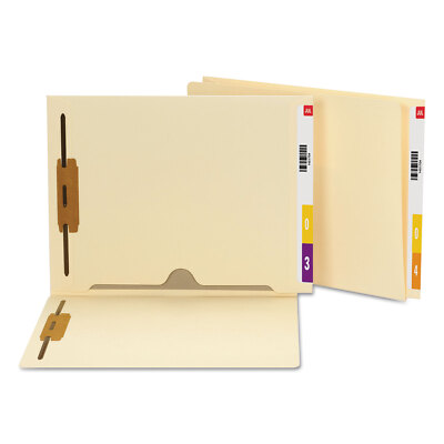 Smead Reinforced End Tab Pocket Folder Two Fasteners Letter Manila 50/Box 34101