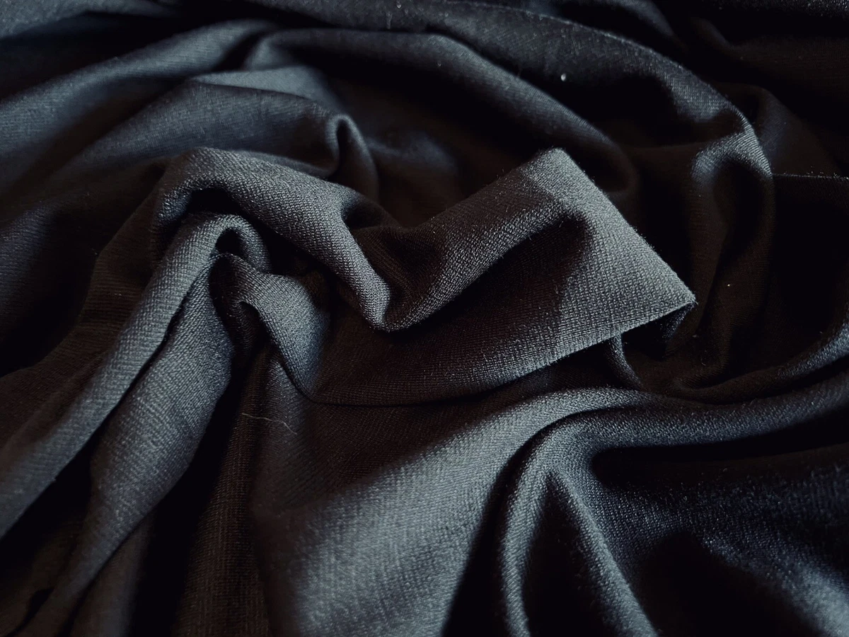 Ponte Roma Double Jersey Knit Dress Fabric Soft Handle Per Metre Black