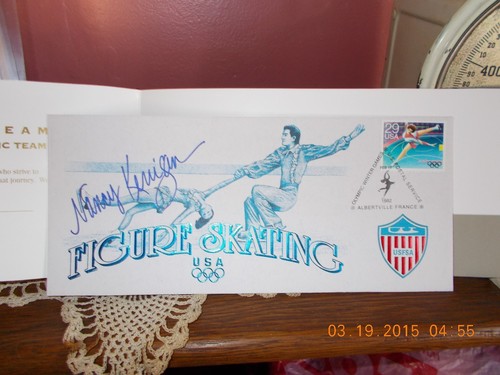 OFFICIAL 1992 OLYMPIC WINTER GAMES SIGNED FIRST DAY COVER-NANCY KERRIGAN-MINT - Picture 2 of 4