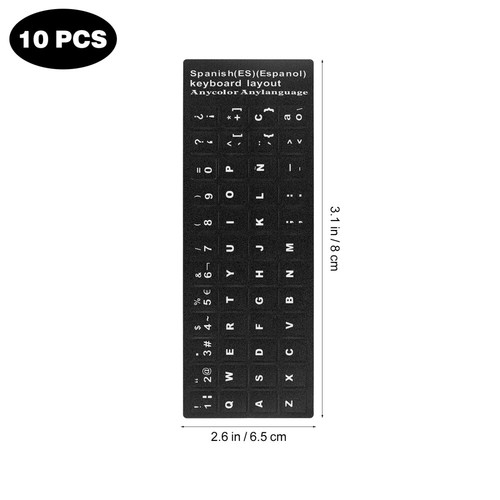 2 PCS Spanische Tastaturaufkleber Notizbuch Mit Tastaturaufklebern - Bild 8 von 12