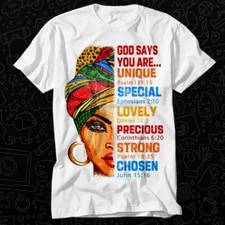 God Says You Are Unique Special Afro American T Shirt 164