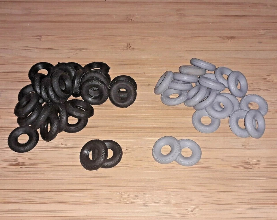 4 8 12 25 50 Dinky 23 Racing Car Supertoy Herringbone Black Grey Tyres 20mm O/D