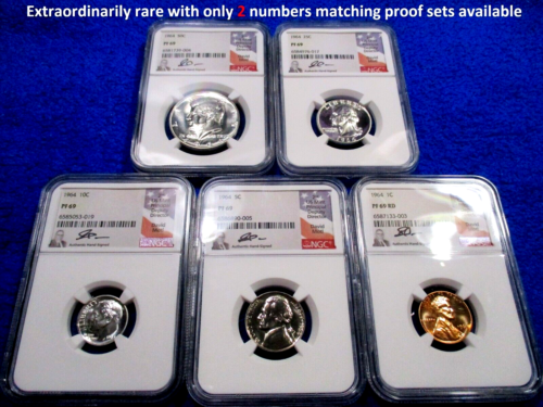 1964 US Proof Set 1 OF 4 SETS KNOWN PR69 ULTRA RARE SIGNED BY DAVID MOTL NGC TV - Picture 1 of 22