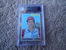 1970 Topps #625 DEAN CHANCE Signed BASEBALL CARD AUTO Beckett Slab