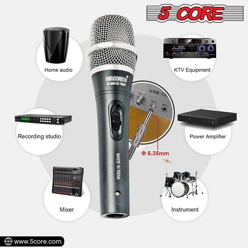 5Core XLR Microphone Dynamic Mic Karaoke Singing Studio Microfono Handheld Mics - Picture 13 of 17